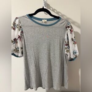 Tiny Anthropologie Brand Medium Grey Tee Embellished